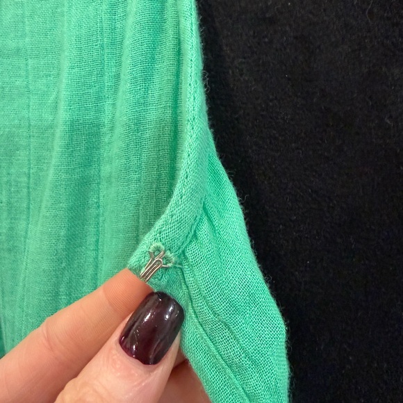 Oliphant Tuckernuck NWT Bahama Green Cotton Gauze V Neck Maxi Dress Sz L - Picture 7 of 14